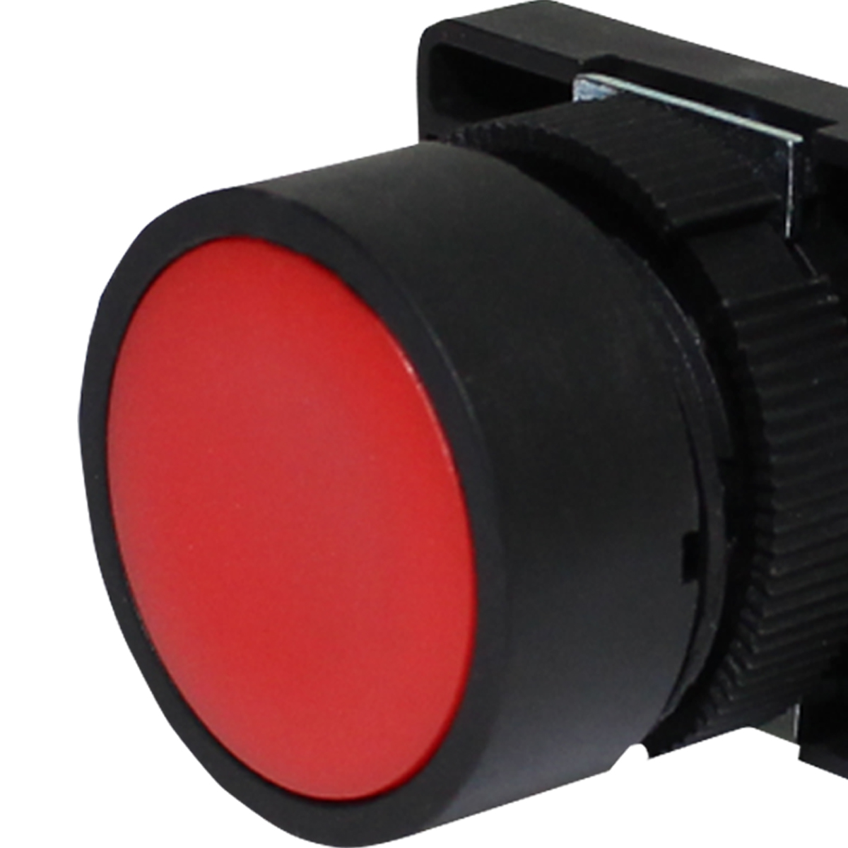 Botão De Comando Faceado Plástico 1Nf 22Mm Vermelho Pulsador Redondo - Metaltex