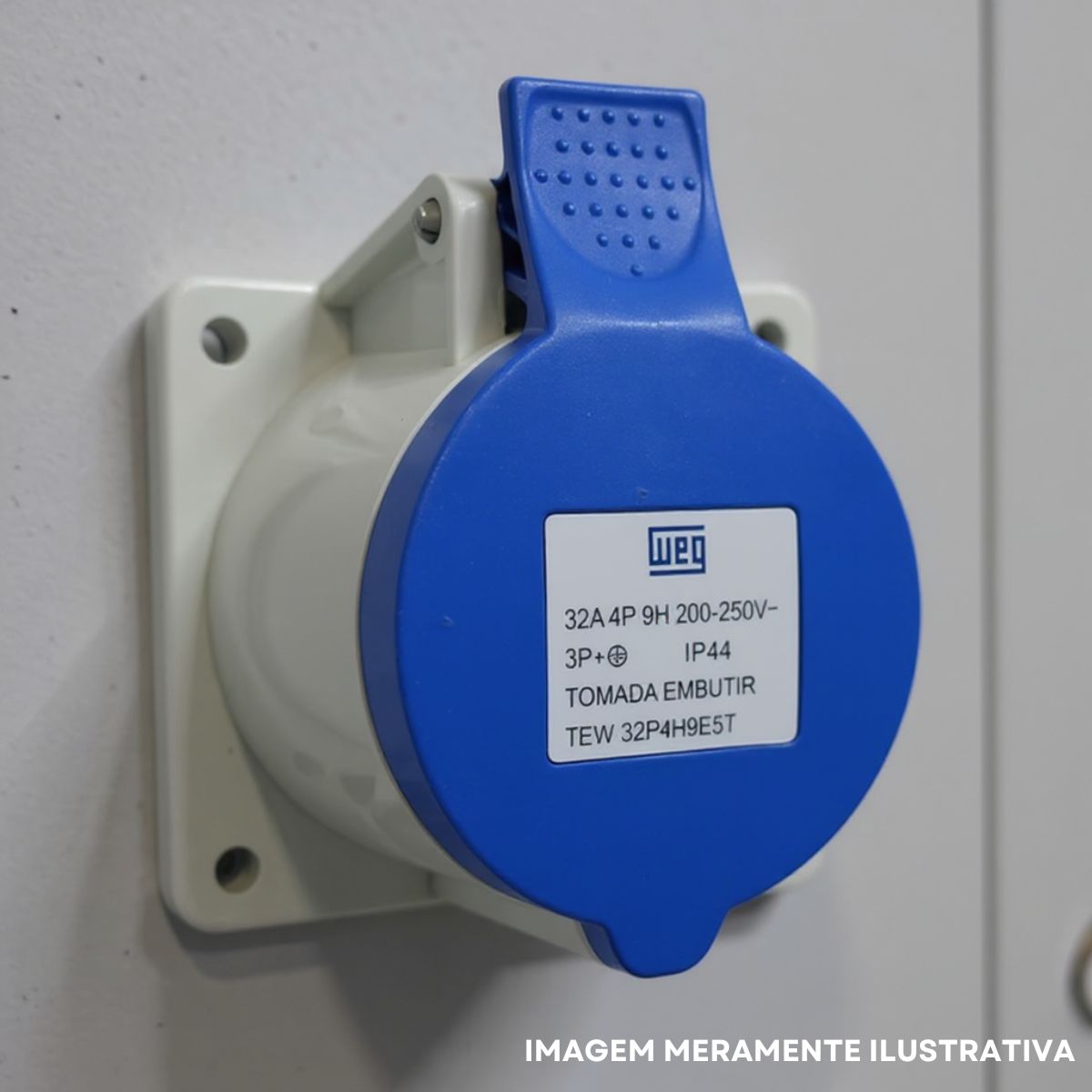 Tomada Industrial Femea Embutir 3P+T 32A 200/250V Az 9H Ip44 - Weg