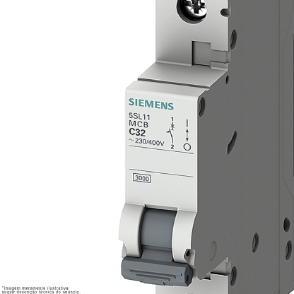 Disjuntor Mini Din Unipolar 10A Curva B 4,5Ka 220/380V 5SL11106MB - Siemens