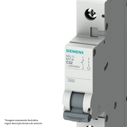 Disjuntor Mini Din Unipolar 40A Curva C 4,5Ka 220/380V 5SL11407MB - Siemens