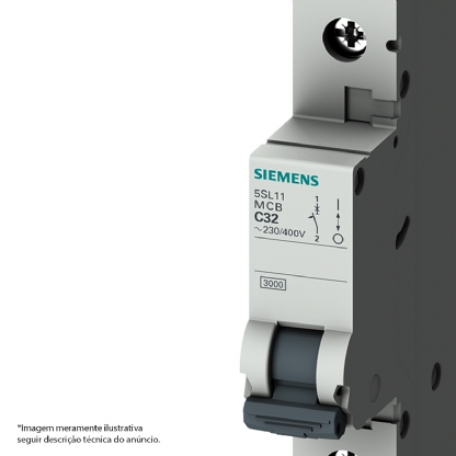 Disjuntor Mini Din Unipolar 80A Curva C 4,5Ka 220/380V 5SL11807MB - Siemens