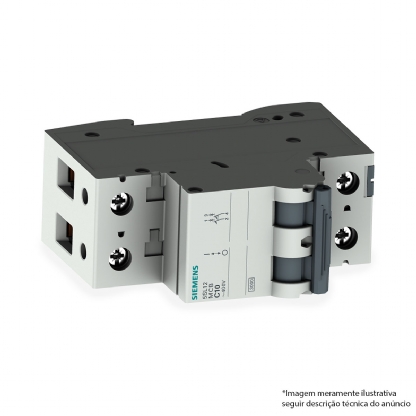 Disjuntor Mini Din Bipolar 63A Curva C 4,5Ka 220/380V 5SL12637MB - Siemens