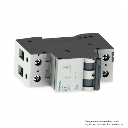 Disjuntor Mini Din Bipolar 80A Curva C 4,5Ka 220/380V 5SL12807MB - Siemens