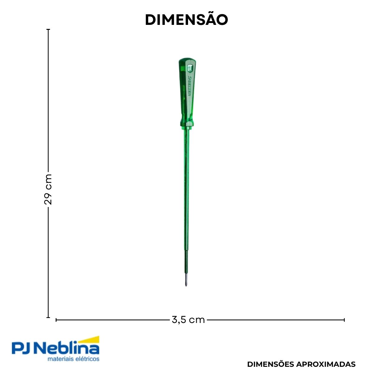 Chave Fenda Ponta Cruzada (Philips) Isolada 1000V Ph0 1/8X8Pol (3X200Mm) Cabo Ergonom Verde - Belzer