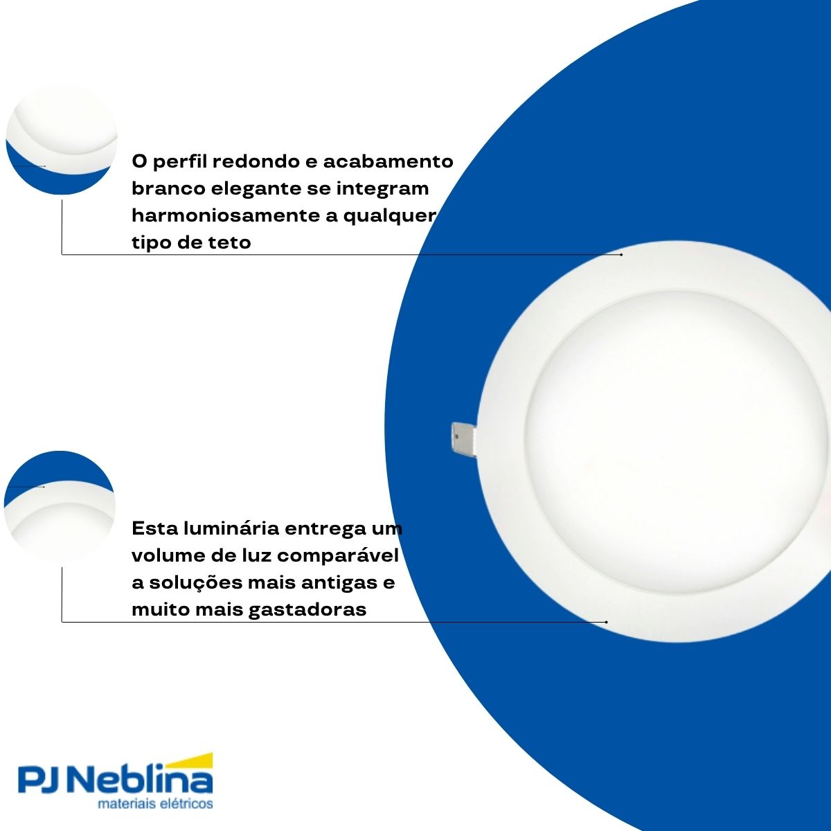 Luminária Plafon Led Embutir Redonda Branca 36W Bivolt 4000K Branco Neutro 2160Lm - Ourolux