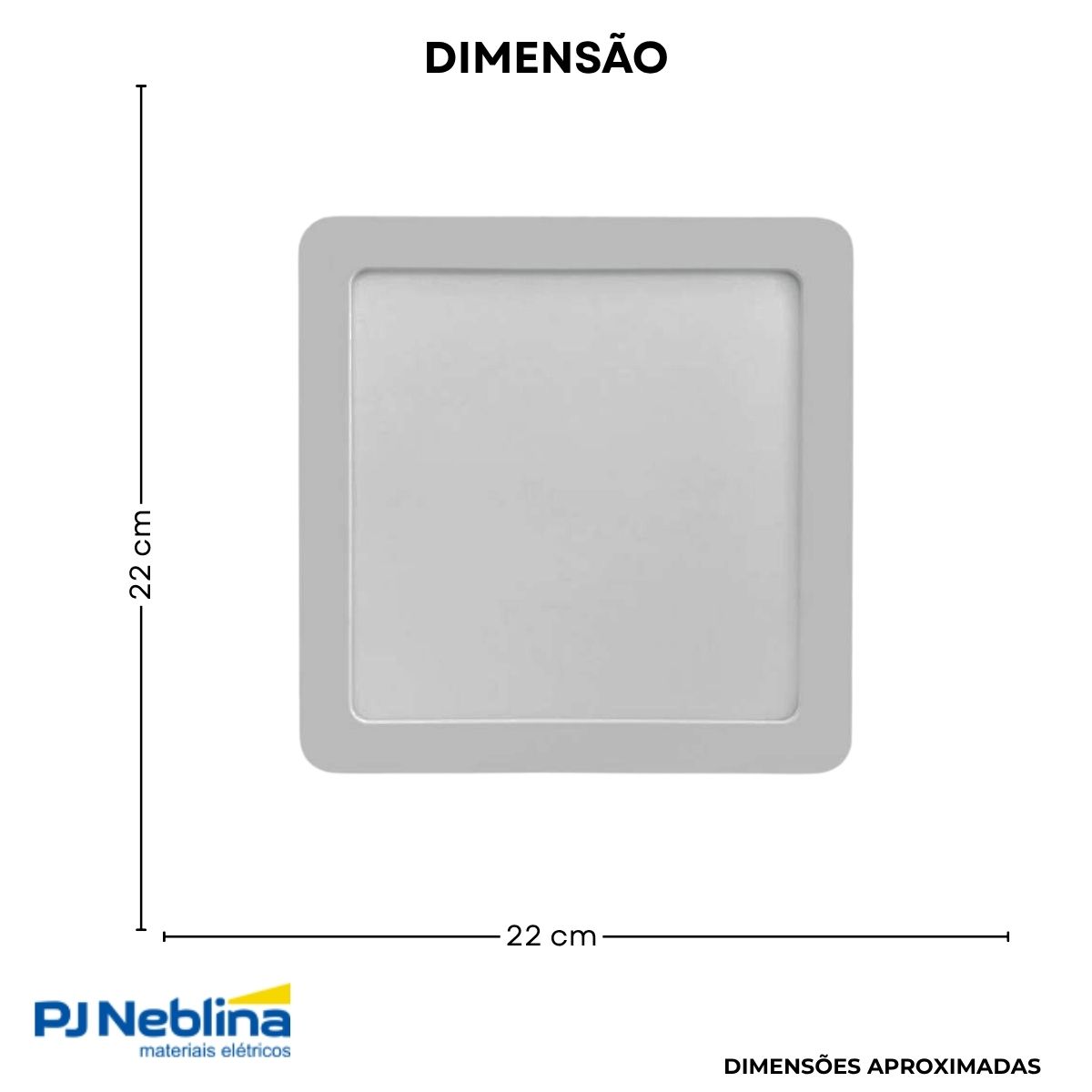 Luminária Plafon Led Sobrepor Quadrado Branco 18W Bivolt 4000K Branco Neutro 1080Lm - Ourolux