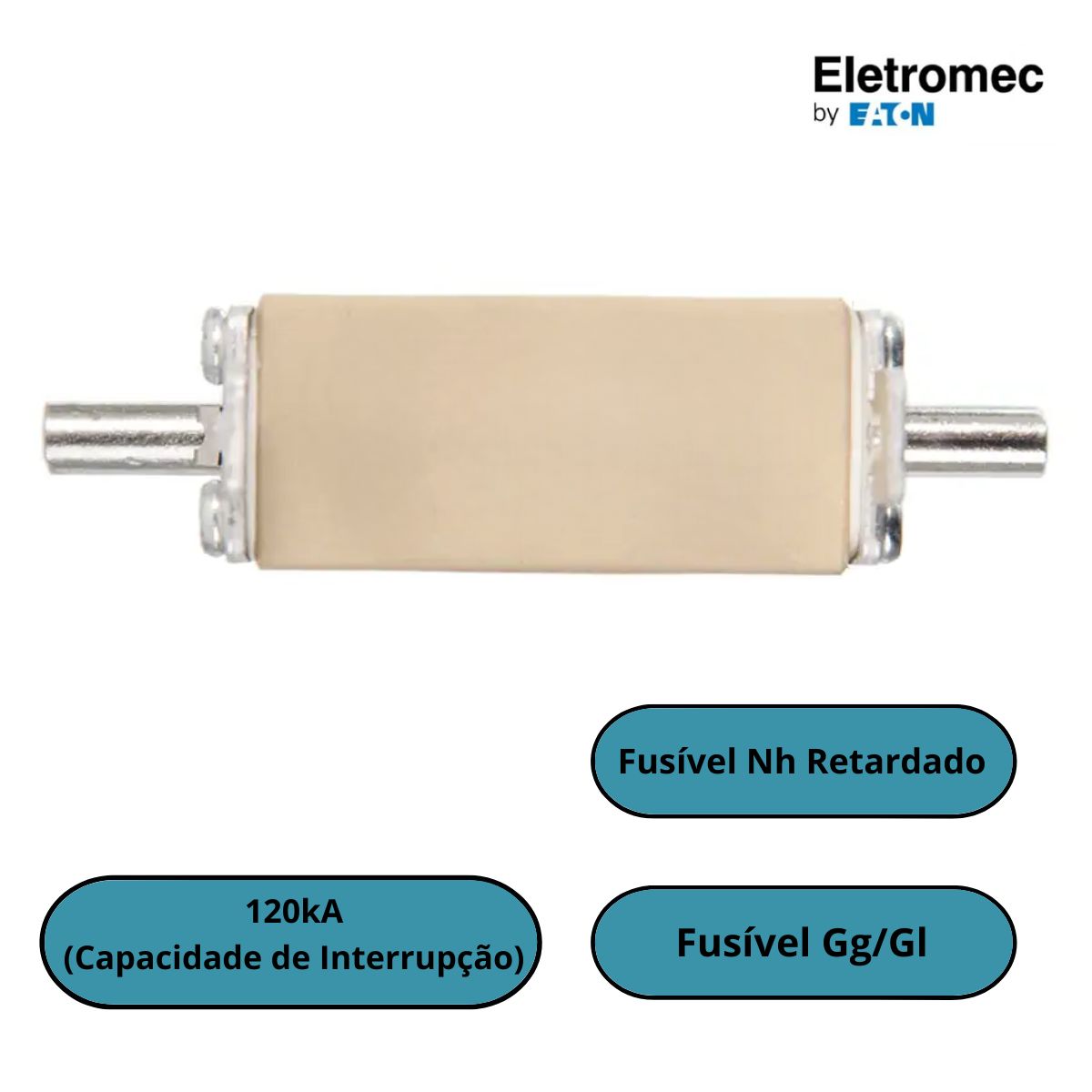 Fusível Nh Retardado Gg/Gl 25A 500V 120Ka T-000 NH000GL025C - Eletromec