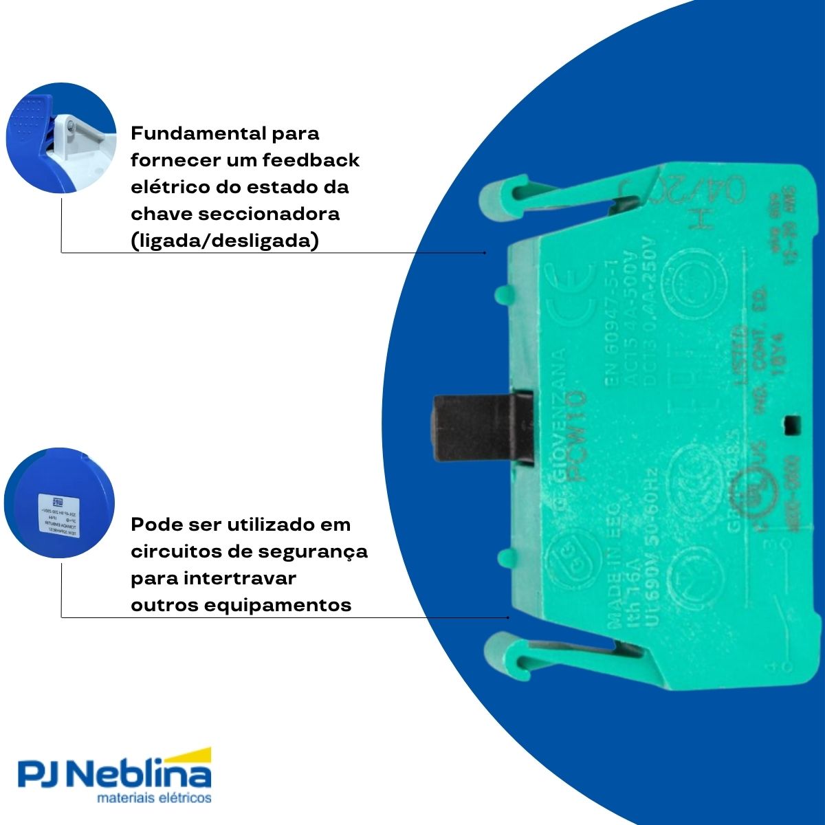Bloco Contato Auxiliar P/Chave Seccionadora Base 1Na - Weg