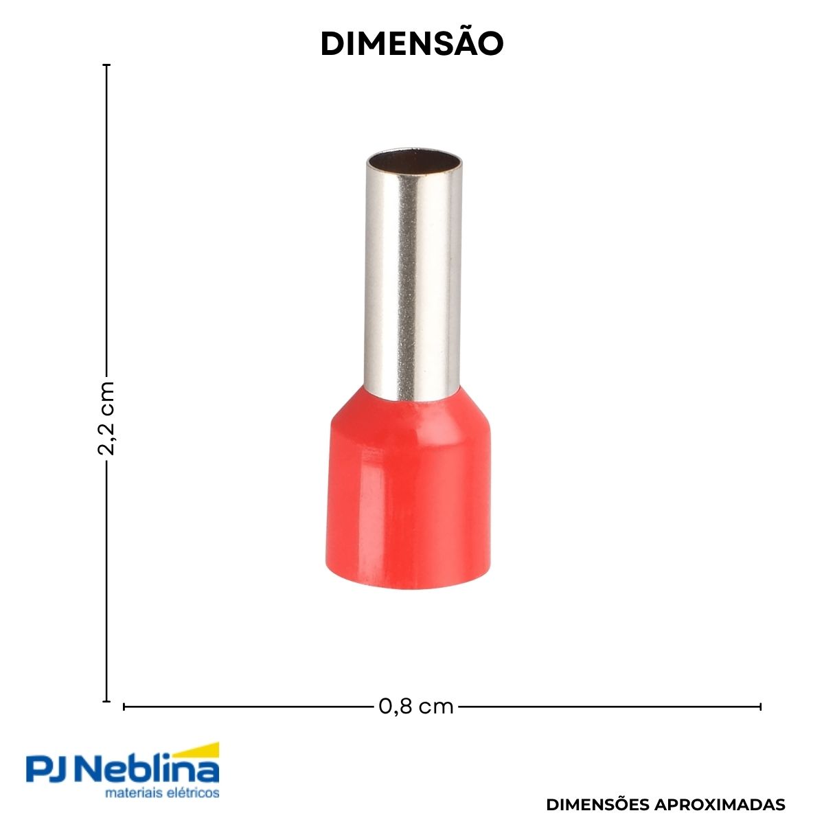 Terminal Tubular (Ilhos) 10Mm (7Awg) Pré-Isolado Vermelho - Intelli