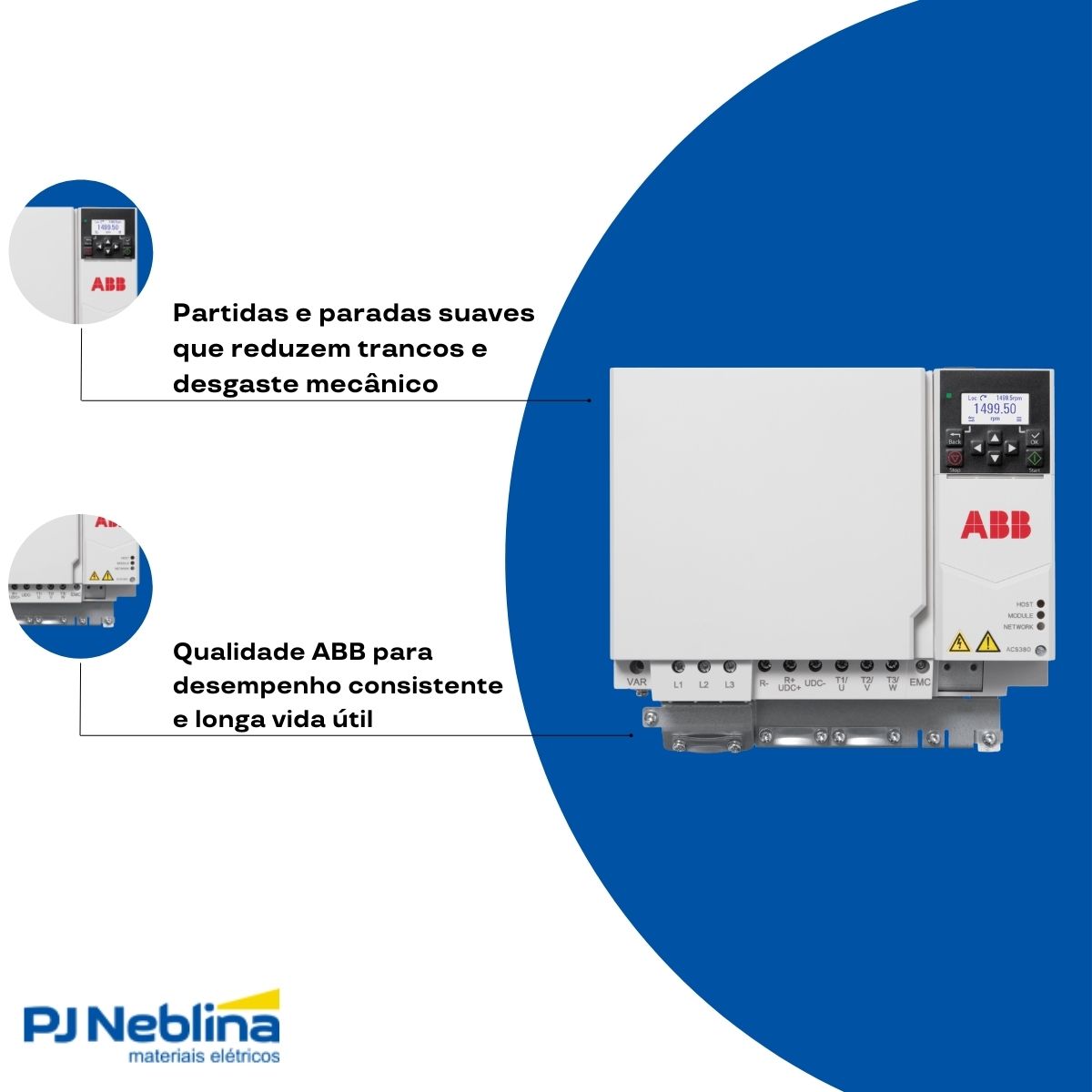 Inversor Frequência Trifásico 380-480V 50/60Hz 38A 18,5Kw - Abb