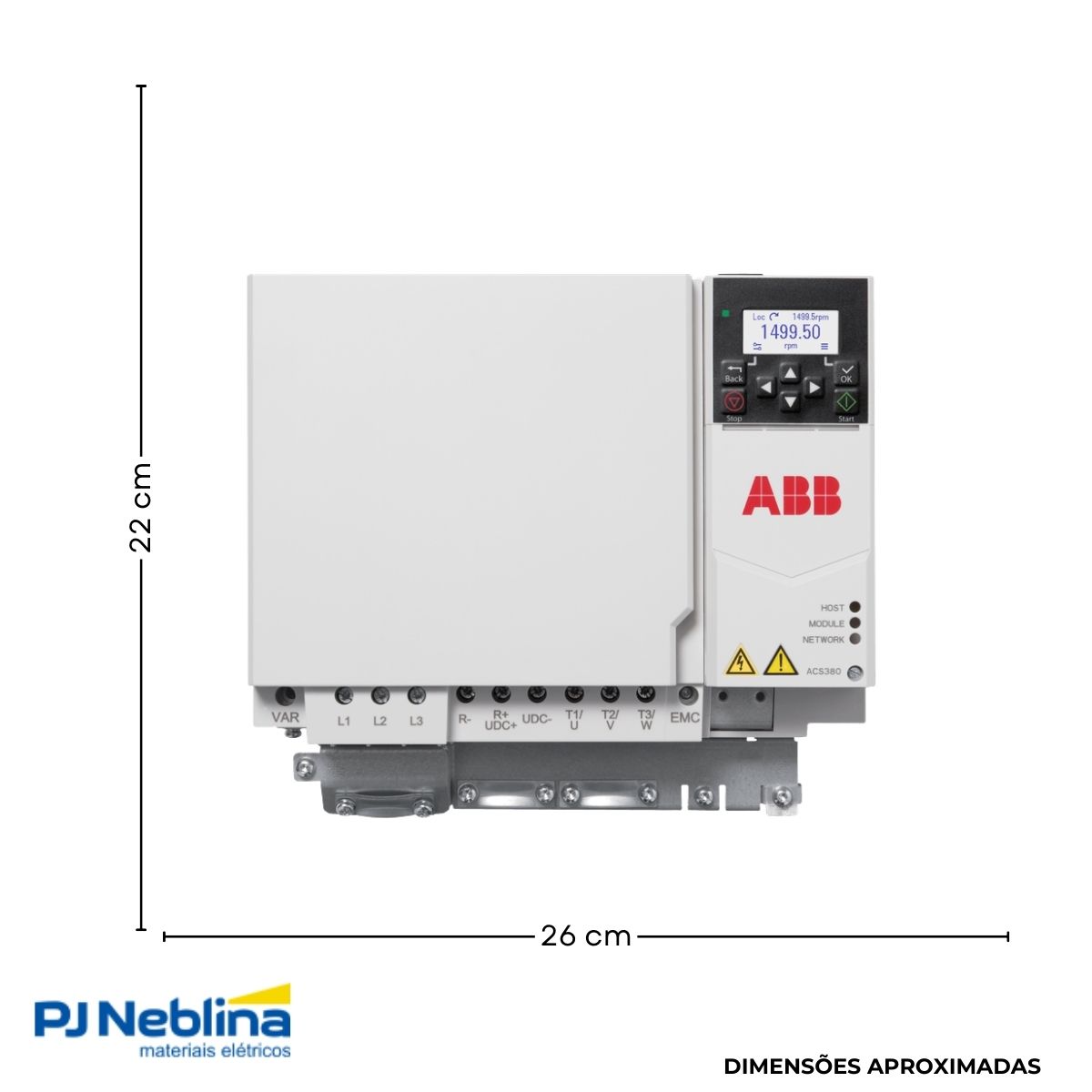 Inversor Frequência Trifásico 380-480V 50/60Hz 38A 18,5Kw - Abb