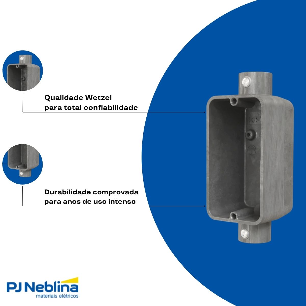 Condulete Alumínio Fixo Tipo C 3/4 S/Rosca S/Pintura S/Tampa S/Vedação - Wetzel