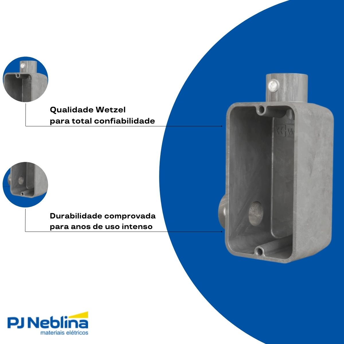 Condulete Alumínio Fixo Tipo Ll 3/4 S/Rosca S/Pintura S/Tampa S/Vedação - Wetzel