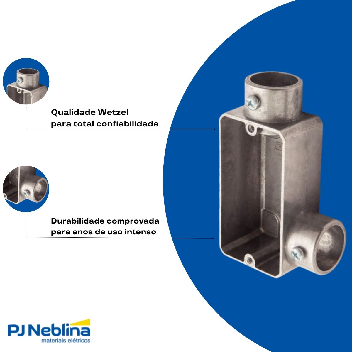 Condulete Alumínio Fixo Tipo Lr 1/2 S/Rosca S/Pintura S/Tampa S/Vedação - Wetzel