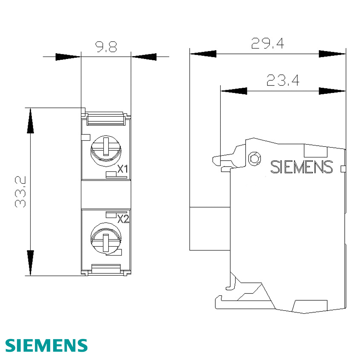Bloco De Contato Iluminado Led Para Botão/Sinaleiro 24Vca/Cc Azul 3SU14011BB501AA0 Siemens