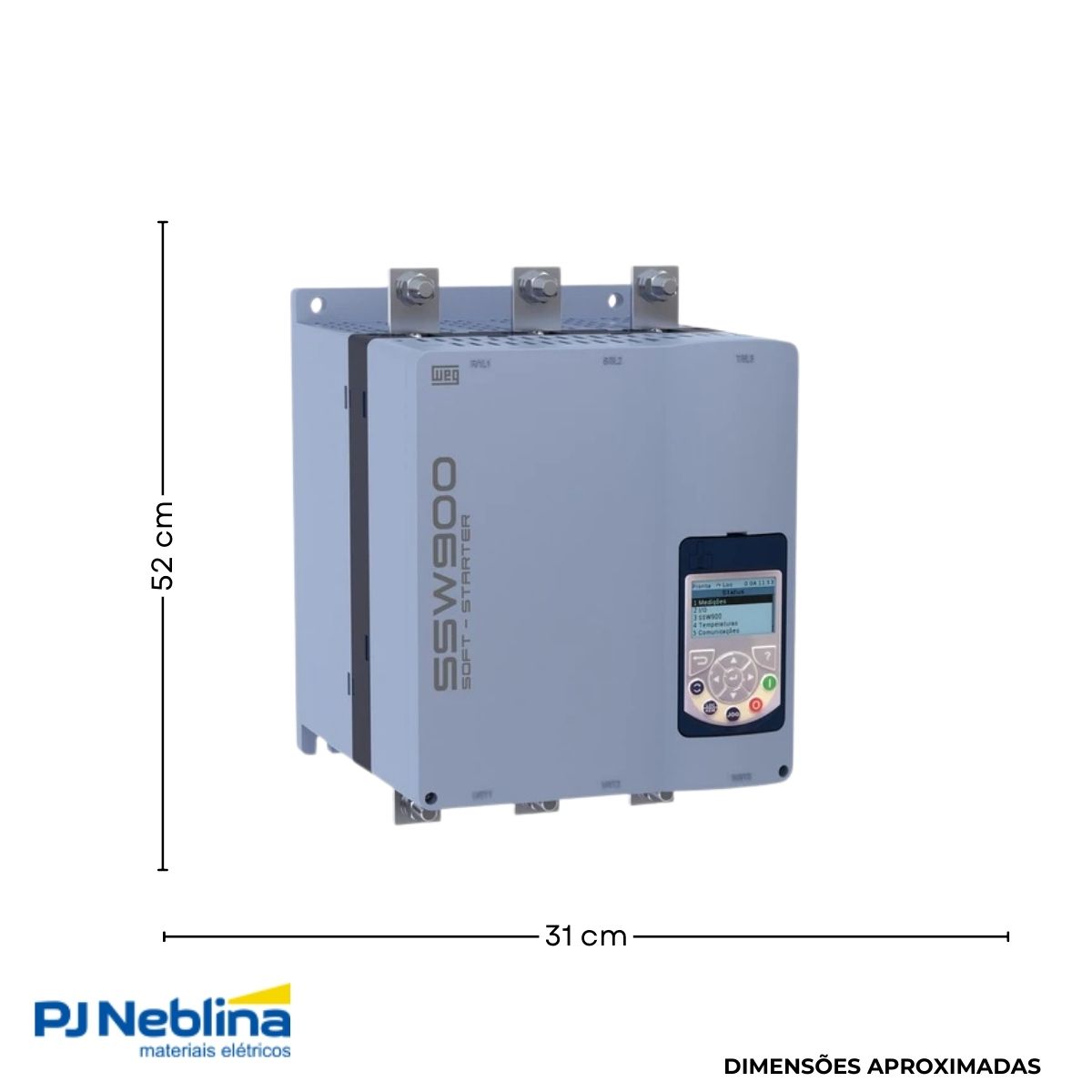 Chave Partida Softstarter Trifásico 365A 220-575V 300Kw Ip00 - Weg