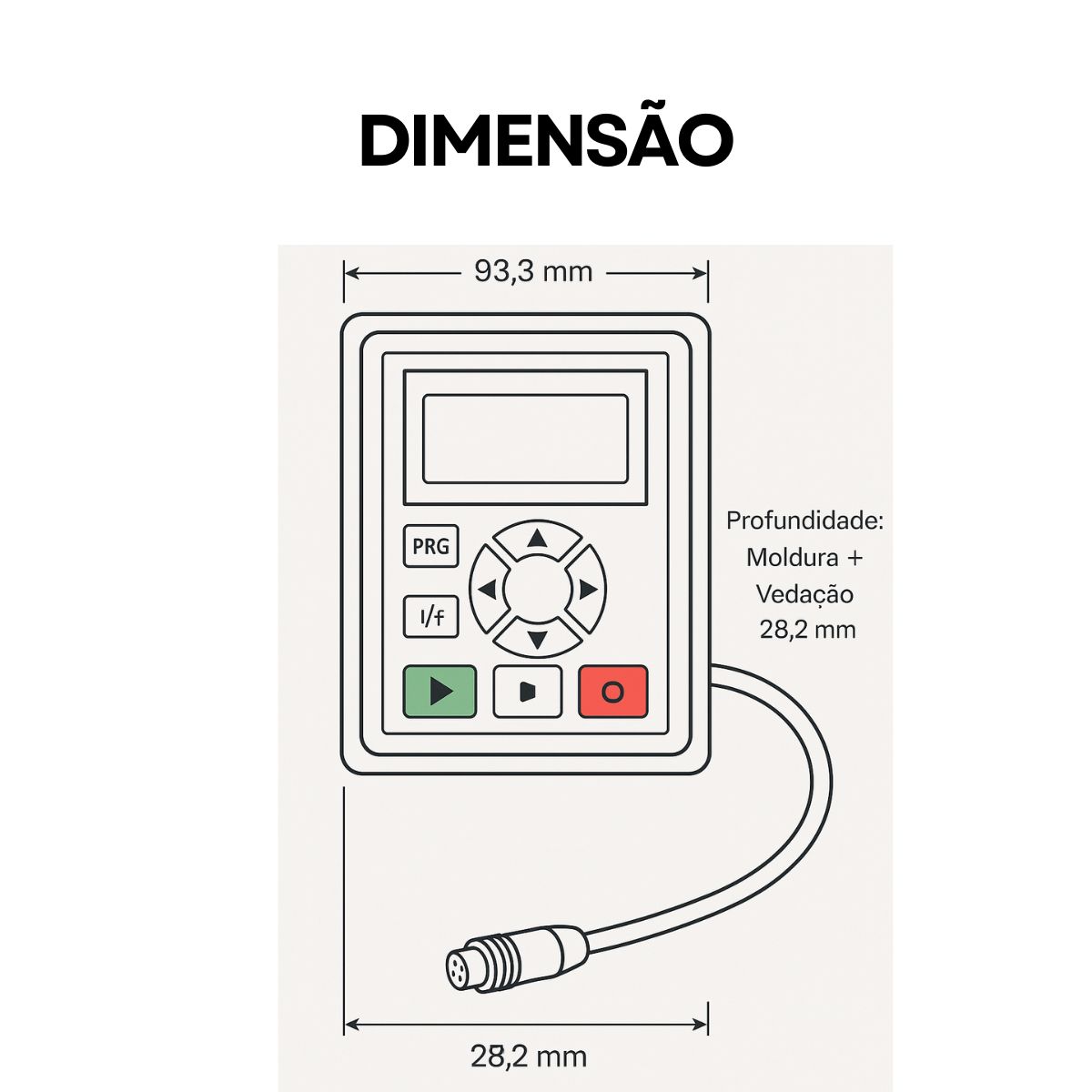 Conjunto Moldura Ihm + Cabo 7,5 Metros Para Ssw900 Soft Starter Weg
