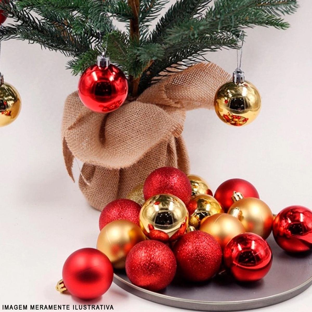 Bola Decorativa De Natal Lisa 6cm Embutir Com 3 Peças Sortida