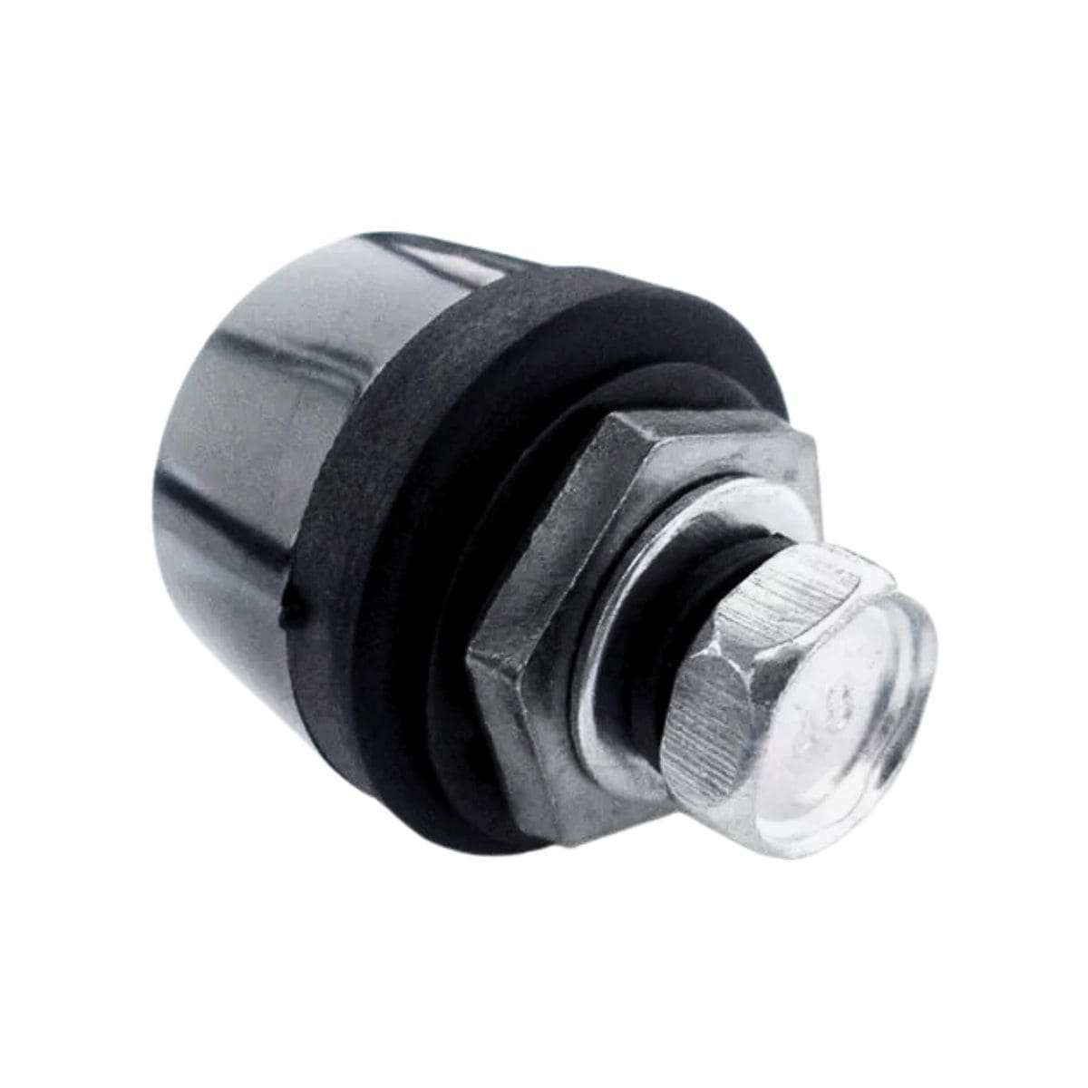 Conector Painel Fêmea Borracha/Latão 1 Polo 500A Preto Carbografite