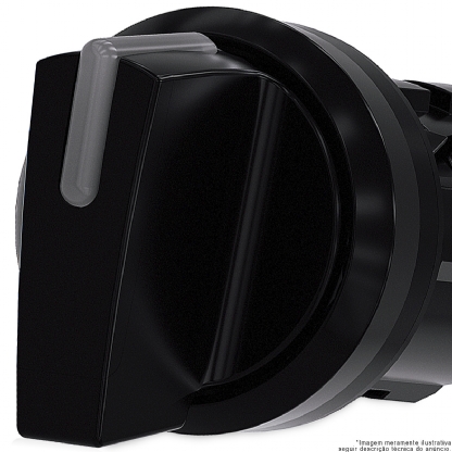 Botão Frontal Comutador Plástico Retangular 2 Posições Fixas 22mm Preto 3SU10022BF100AA0 - Siemens