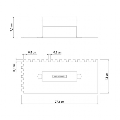 Desempenadeira Com Dentes Com Cabo Madeira 272X120X75mm - Tramontina