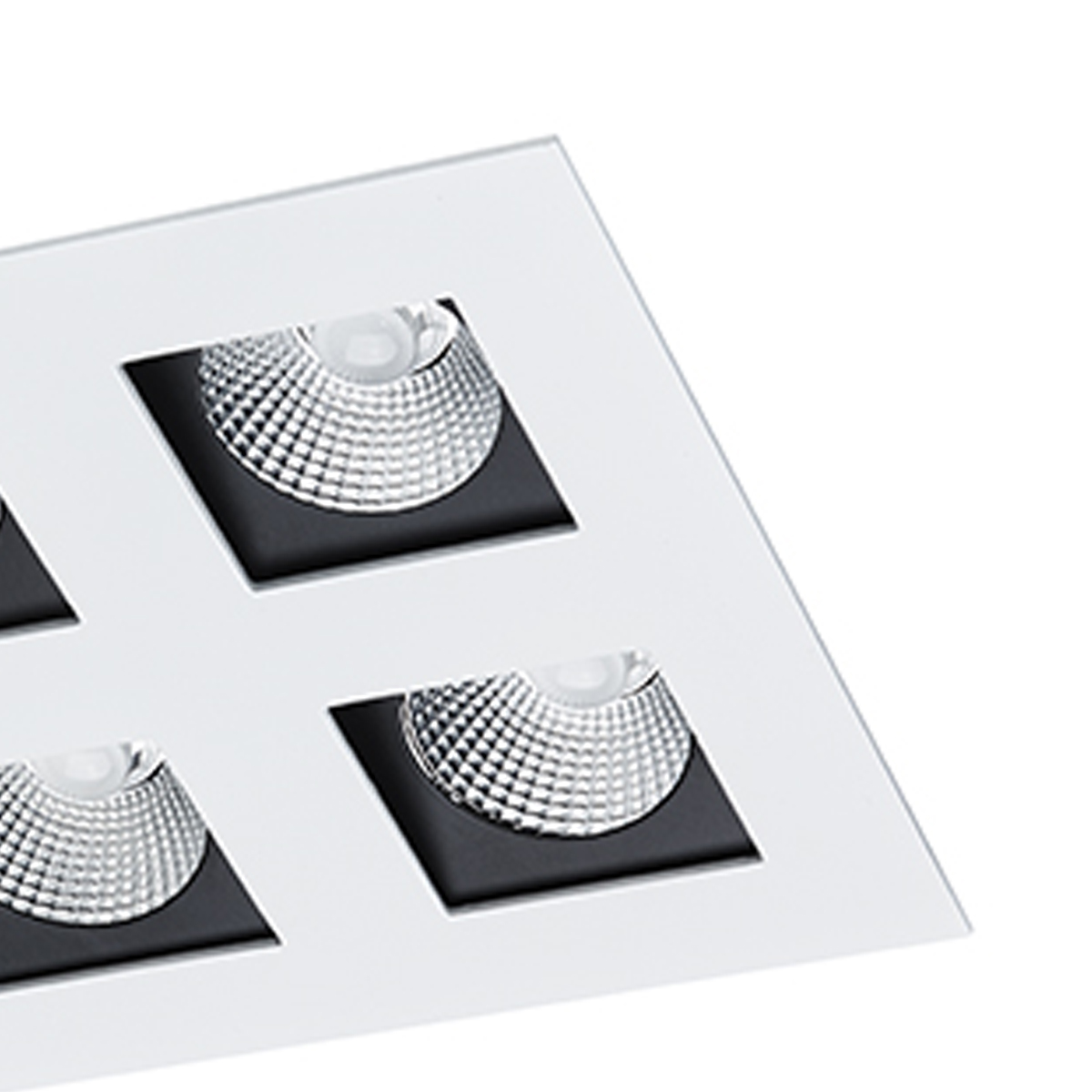 Luminária Spot Embutir Quadrado Branco Fosco Para Lâmpada Mr16 35W 4XGu10 Foco Direcionável - Bellaluce