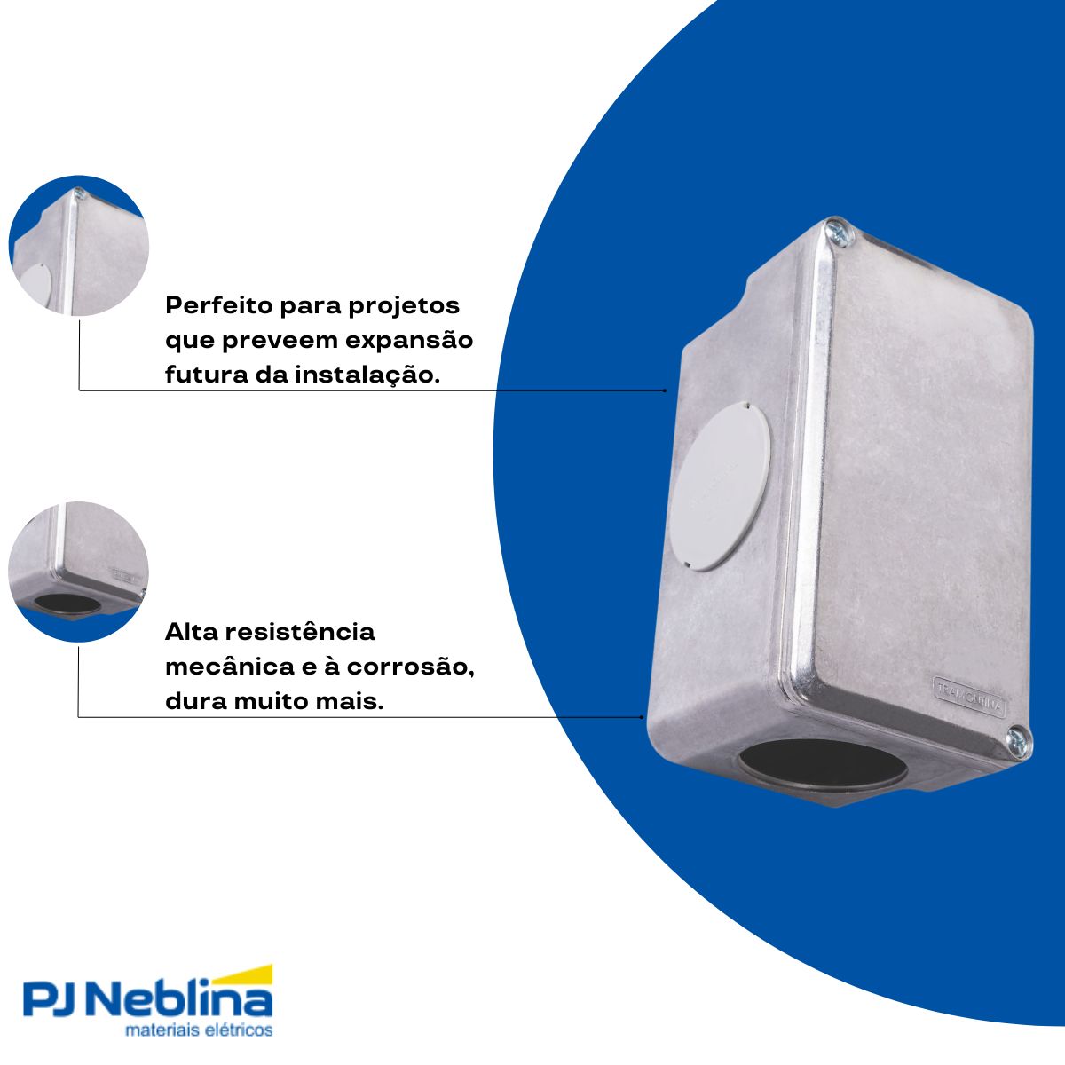Condulete Alumínio Múltiplo Tipo X 1.1/2 S/Pintura C/Tampa C/3 Tampões S/Vedação - Tramontina