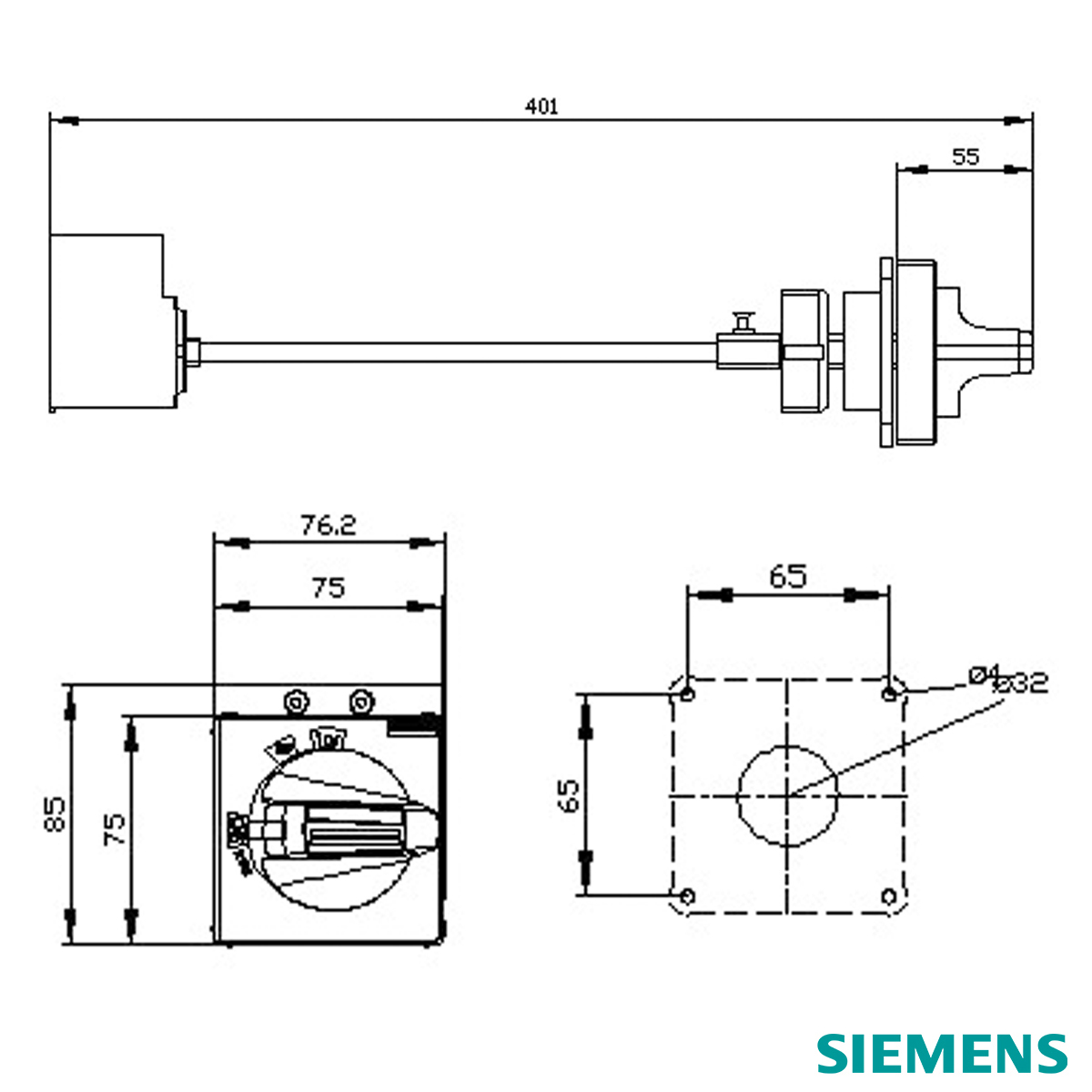 Acionador Rotativo Extra 3VM 3P 3VM91170FK21 - Siemens