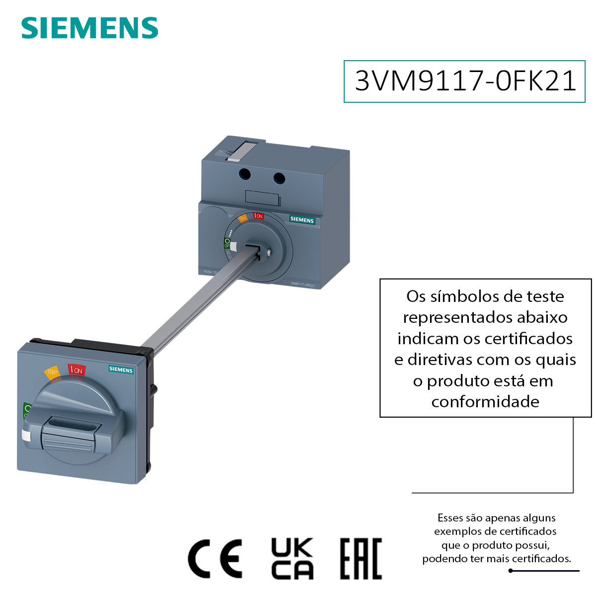 Acionador Rotativo Extra 3VM 3P 3VM91170FK21 - Siemens