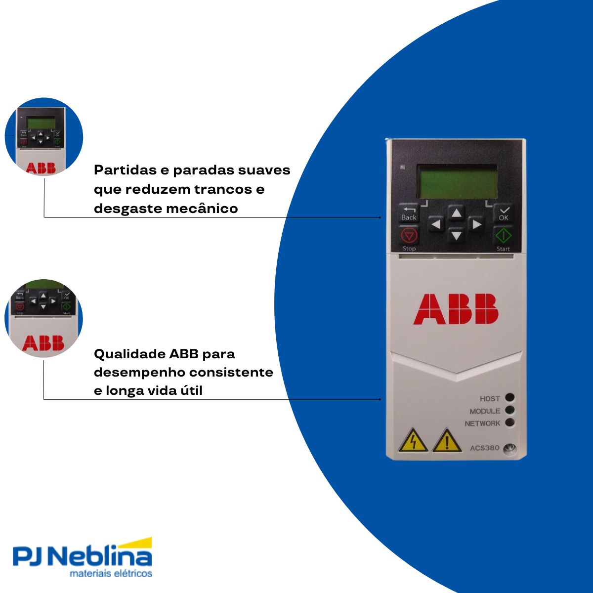 Inversor Frequência Trifásico 380-480V 50/60Hz 5,6A 2,2Kw - Abb