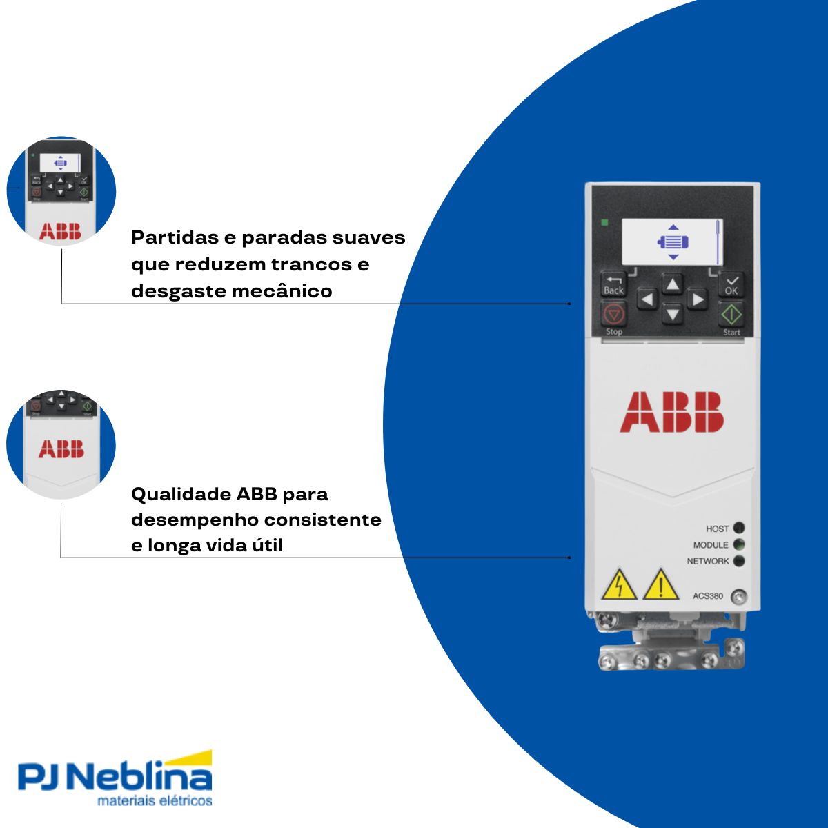 Inversor Frequência Trifásico 380-480V 50/60Hz 7,2A 3Kw - Abb
