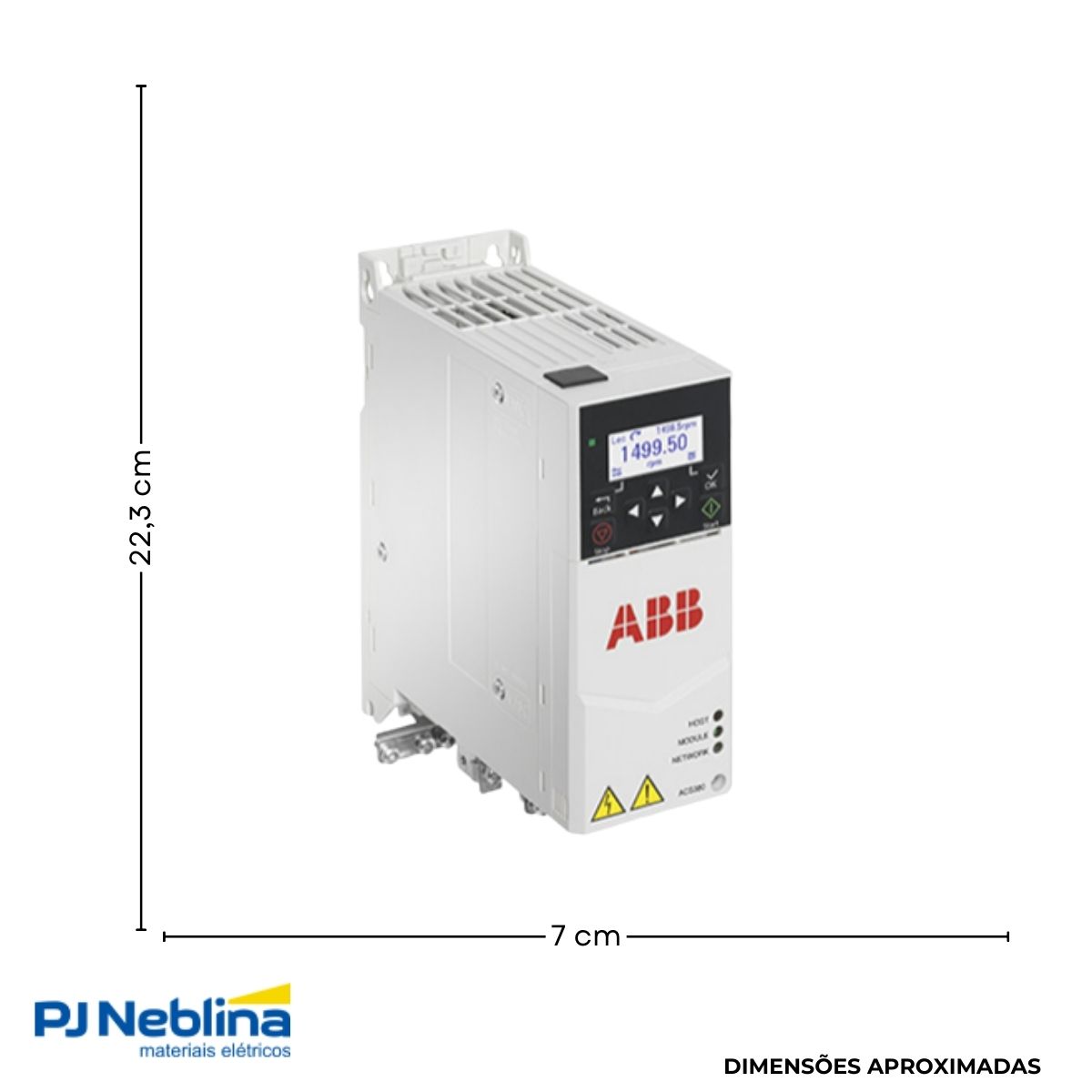 Inversor Frequência Trifásico 380-480V 50/60Hz 1,2A 0,37Kw - Abb
