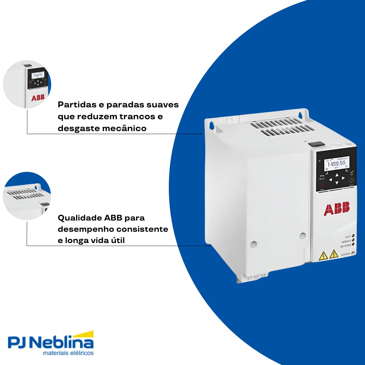 Inversor Frequência Trifásico 380-480V 50/60Hz 17A 7,5Kw - Abb