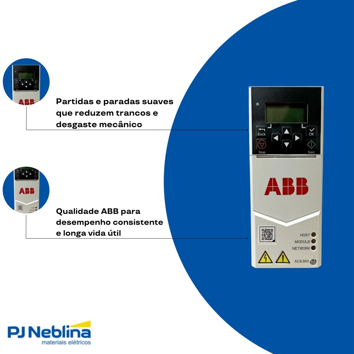 Inversor Frequência Trifásico 380-480V 50/60Hz 2A 0,75Kw - Abb