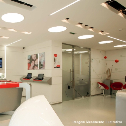 Luminária Plafon Led Embutir Redondo Branco 18W Bivolt 2700K Luz Amarela - Ourolux