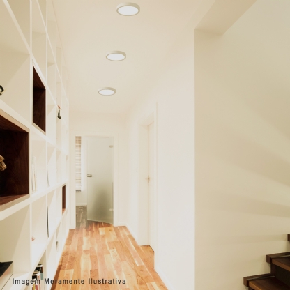 Plafon Led Sobrepor Redondo 24W Bivolt 2700K Luz Amarela - Ourolux