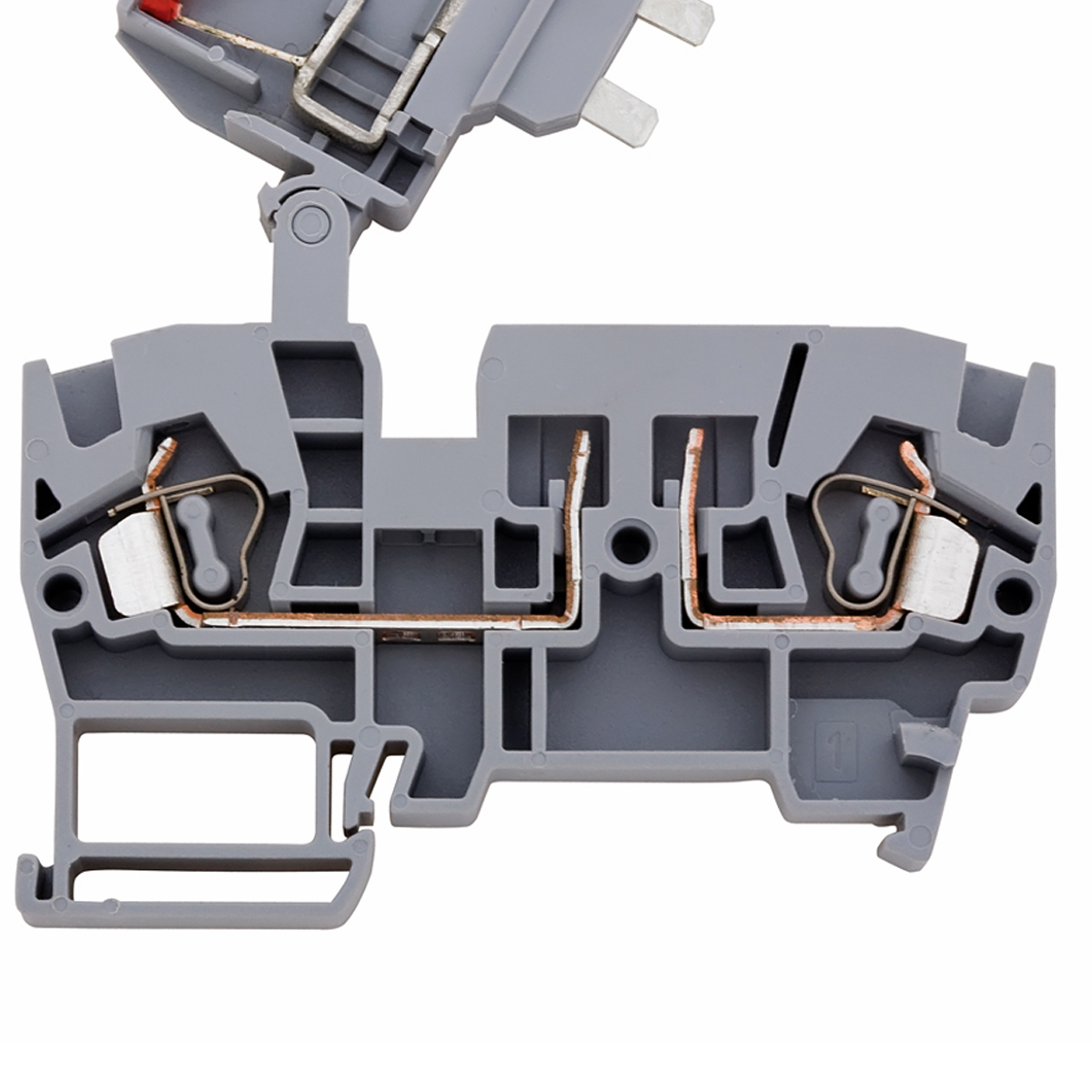 Conector Borne Passagem Porta Fusível 2 Conexões 4,00mm 24Vcc Cinza BTWM SLD C03 24VCC - WEG