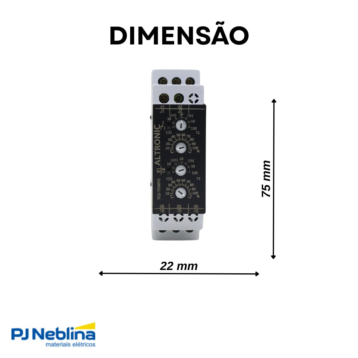Relé Temporizador Eletrônico Cíclico 0,1Seg-100H 1 Spdt (1Naf) 24-240Vca/Cc - Altronic