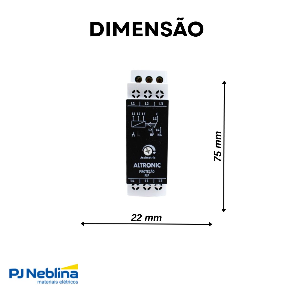 Relé Supervisão Trifásico Falta Seq Fase Assimetria Modular S/Neutro 220-440V 1Rev (Spdt) - Altronic