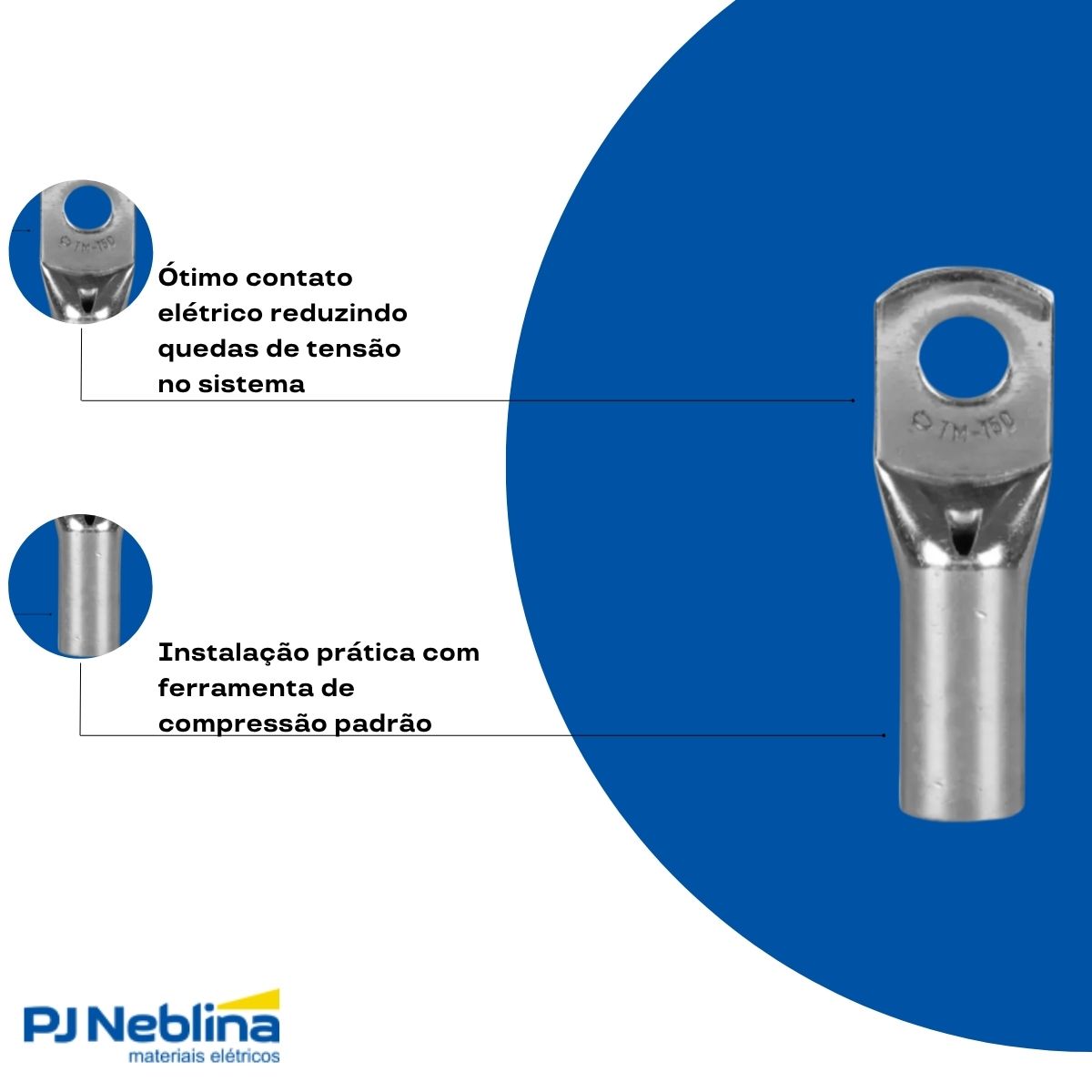 Terminal Compressao Boca Expandida 4,00-6,00mm 1 Compr 1 Fur