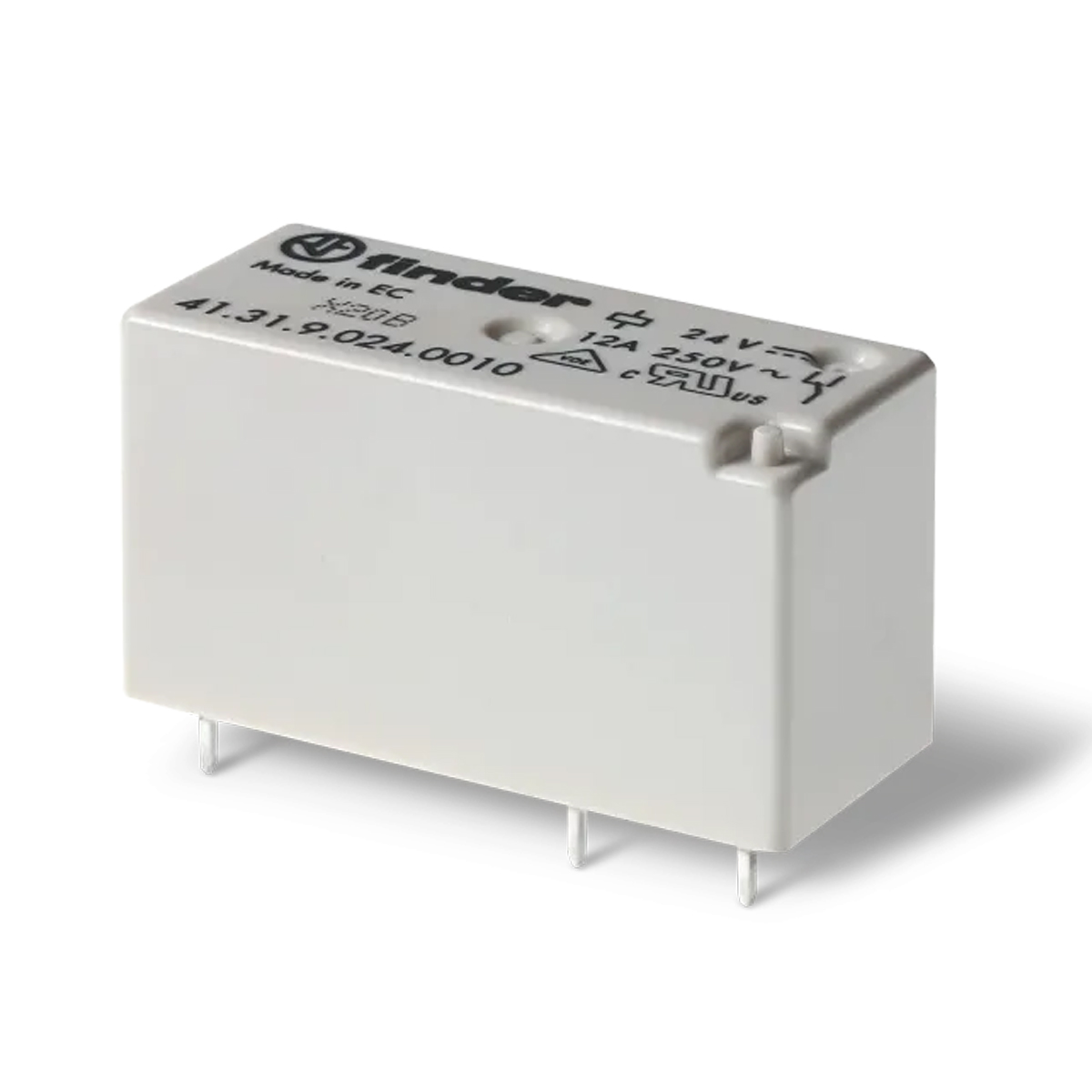 Relé Interface Mini 12A 24Vcc 1 Contato Reversível Circuito Impresso Série 41 - Finder