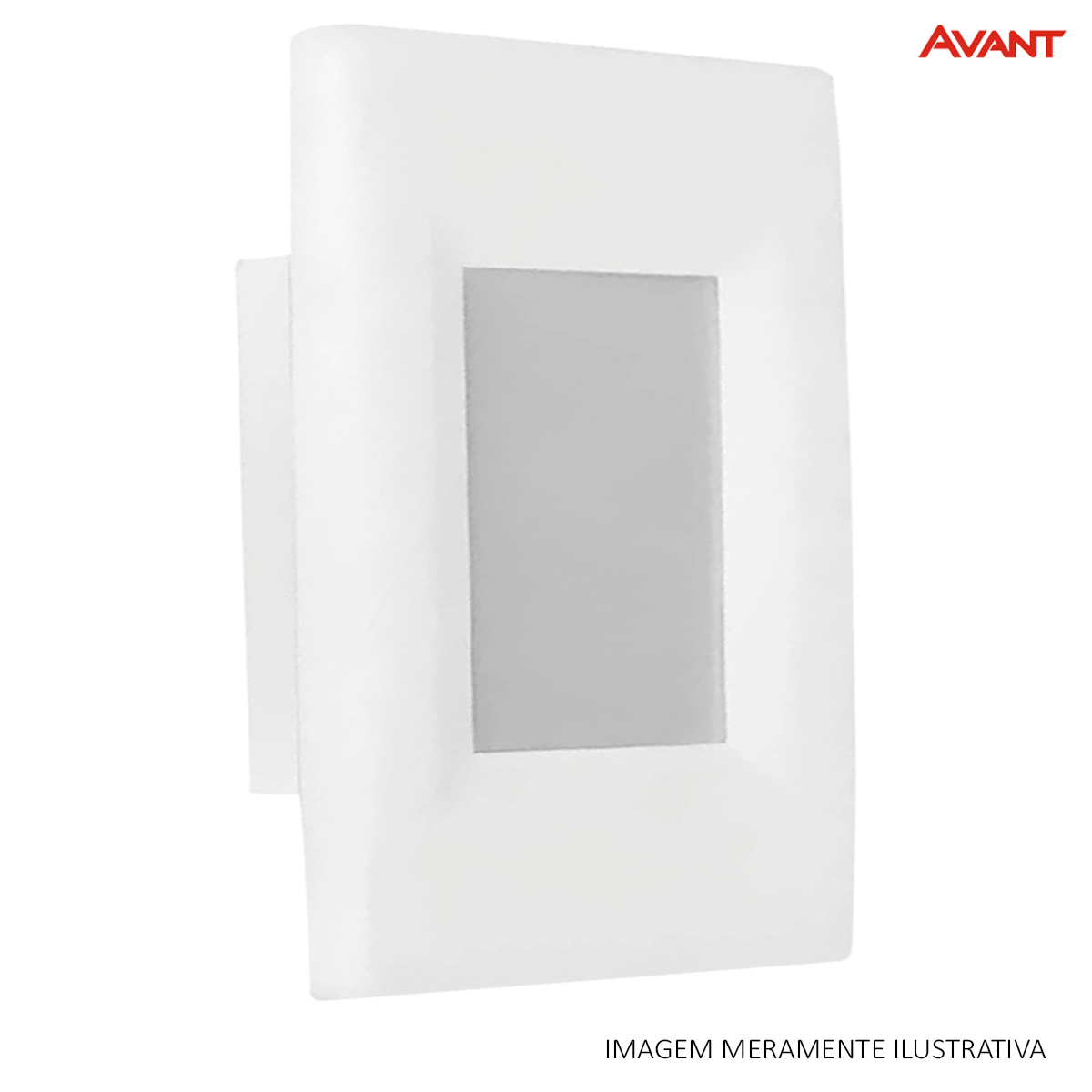 Luminária Balizador Led Embutir Retangular Branco 2W Bivolt 3000L Luz Amarela 120Lm Difusor Policarbonato Avant