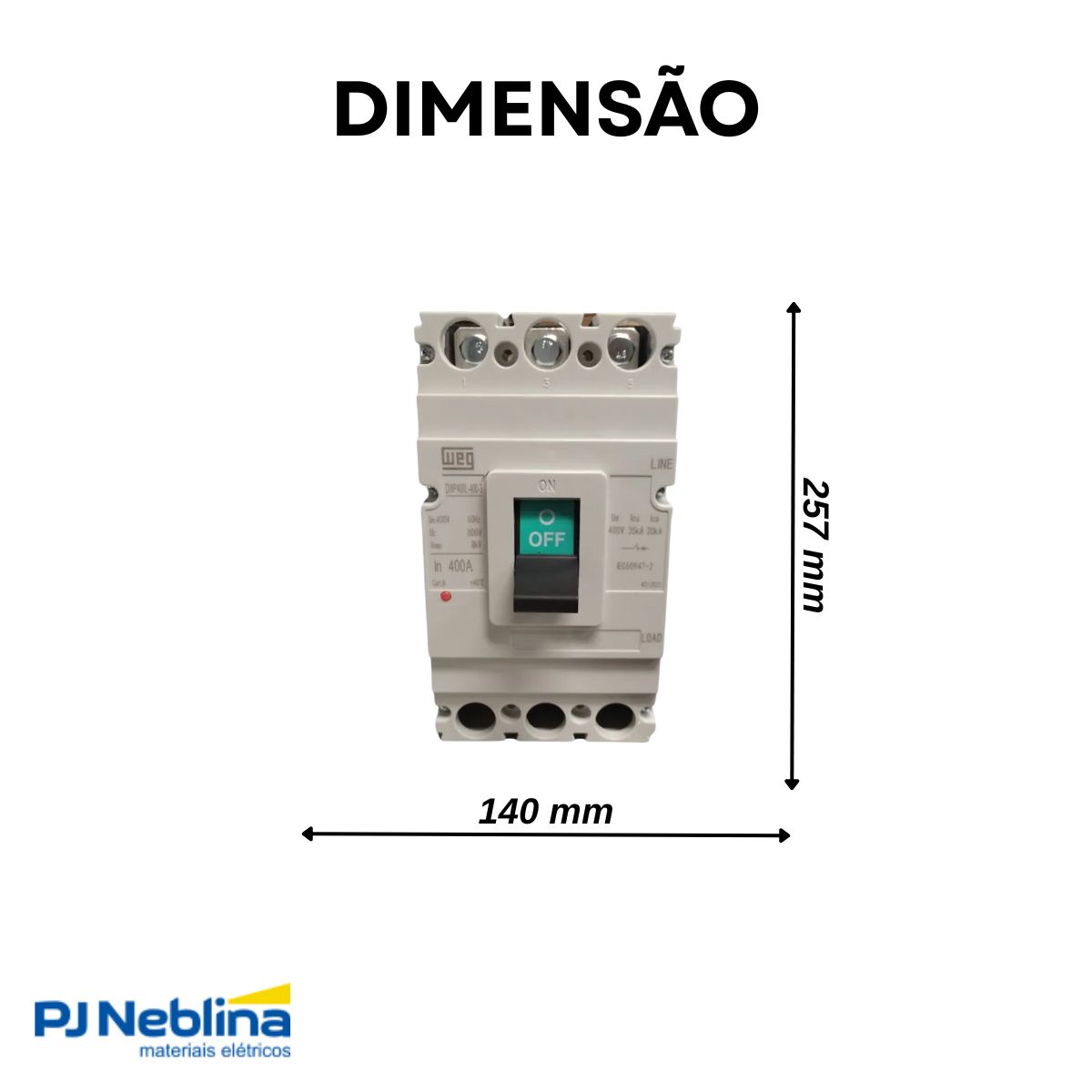 Disjuntor Caixa Moldada Tripolar 400A 35Ka 380/400V 60Hz - Weg