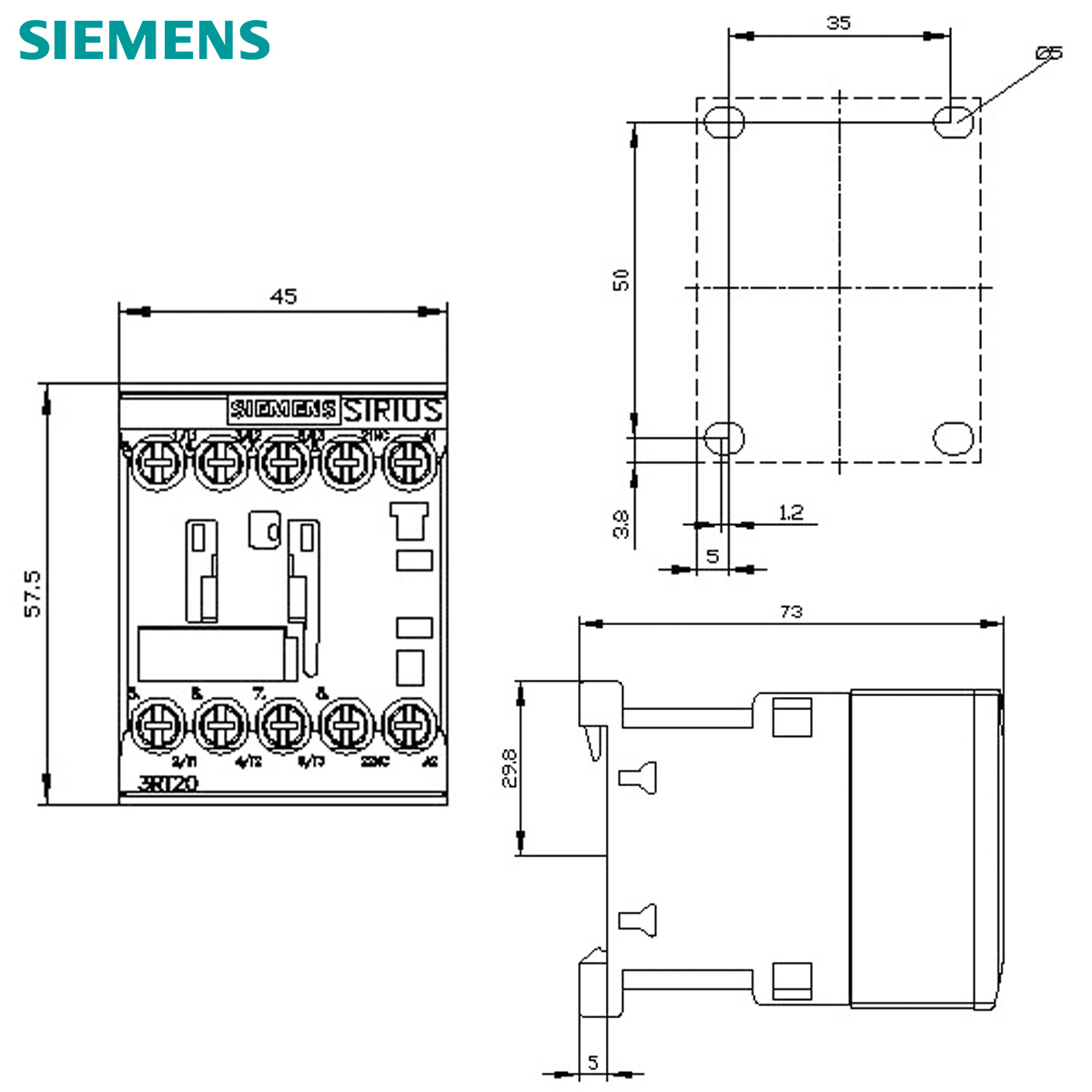 Contator Potência Tripolar 12A 42V 1Nf 50/60Hz 3RT20171AD02 Siemens