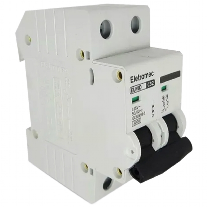 Disjuntor Mini Din Bipolar 32A Curva C 3Ka 400/440V ELMD-2C32 - Eletromec