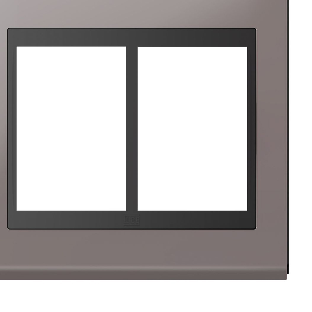 Placa Acabamento 4X4 6 Módulos 3+3 Postos Preto/Champagne Refinatto Concept 13978612 - WEG