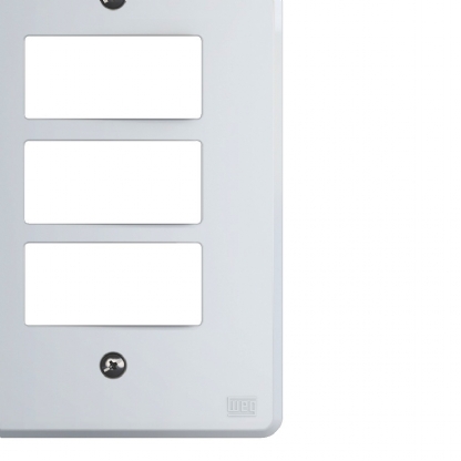 Placa Acabamento 3 Postos Horizontal 4X2 Equille Branco - WEG