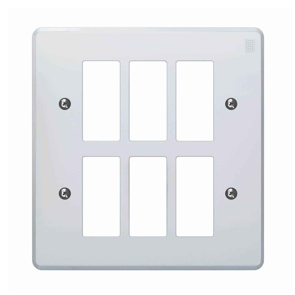 Placa Acabamento 4X4 6 Módulos 3+3 Postos Separados Branco Equille 14234204 - WEG