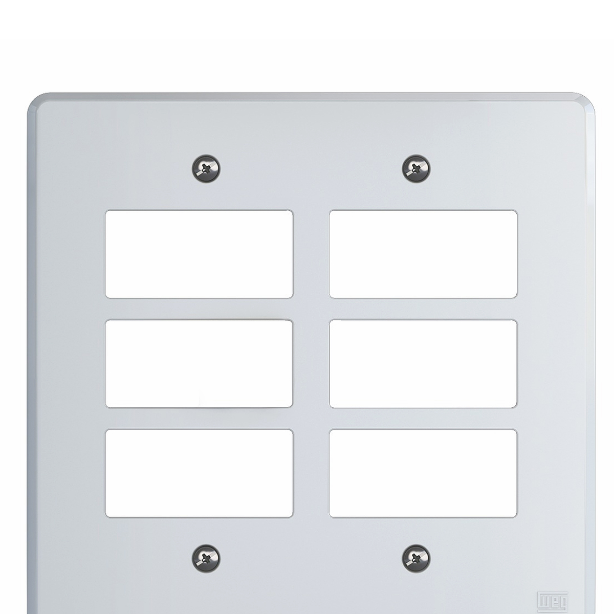 Placa Acabamento 4X4 6 Módulos 3+3 Postos Separados Branco Equille 14234204 - WEG