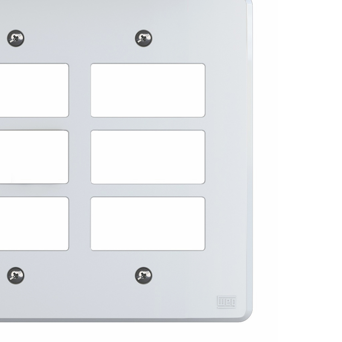 Placa Acabamento 4X4 6 Módulos 3+3 Postos Separados Branco Equille 14234204 - WEG